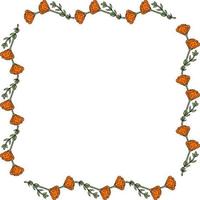 plein kader met schattig oranje bloemen Aan wit achtergrond. vector afbeelding.