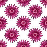 naadloos patroon met roze gerbera Aan wit achtergrond. vector afbeelding.