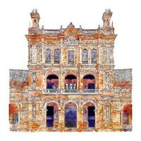 Sevilla Spanje aquarel schets hand getekende illustratie vector