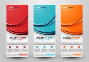 drie banners bedrijf met abstract achtergrond vector