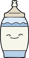 tekenfilm gelukkig water fles vector