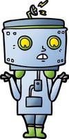 tekenfilm robot schouderophalend vector