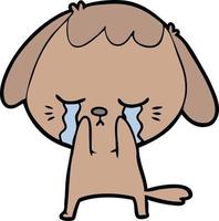 schattig puppy huilen tekenfilm vector
