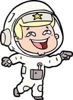 tekenfilm lachend astronaut vector