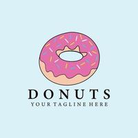 donuts wijnoogst logo, icoon en symbool, vector illustratie ontwerp