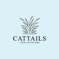 cattails lijn kunst logo, icoon en symbool, vector illustratie ontwerp