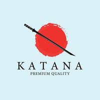 katana zwaard lijn kunst logo, icoon en symbool, vector illustratie ontwerp