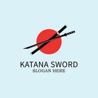 katana zwaard lijn kunst logo, icoon en symbool, vector illustratie ontwerp