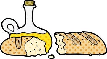 brood en olie tekenfilm vector