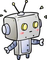 schattig tekenfilm verrast robot vector