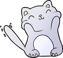 heel gelukkig schattig tekenfilm kat vector