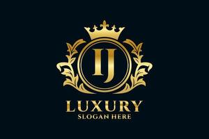 eerste ij brief Koninklijk luxe logo sjabloon in vector kunst voor luxueus branding projecten en andere vector illustratie.