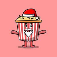 tekenfilm karakter popcorn de kerstman claus karakter vector