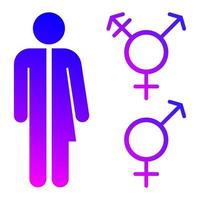 unisex of intersekse symbool icoon verzameling. mannetje en vrouw symbolen. vector illustratie