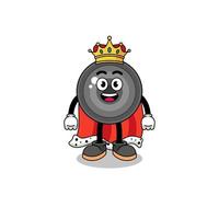 mascotte illustratie van camera lens koning vector