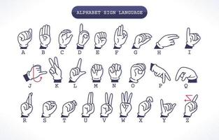 leren hand- alfabet teken taal ben vector