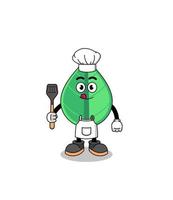 mascotte illustratie van blad chef vector