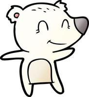 glimlachen polair beer tekenfilm vector