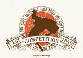 Gratis Bull Rider Vintage Vector Illustratie