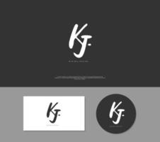 kj eerste handschrift of handgeschreven logo voor identiteit. logo met handtekening en hand- getrokken stijl. vector