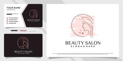 schoonheid spa logo ontwerp voor vrouw salon met creatief element en bedrijf kaart sjabloon vector