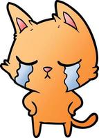 huilen tekenfilm kat vector
