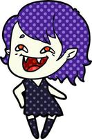 tekenfilm lachend vampier meisje vector
