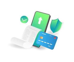 veiligheid van betaling transacties met Geldautomaat kaarten vector
