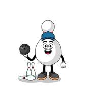 mascotte van bowling pin net zo een bowling speler vector