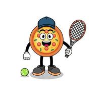 pizza illustratie net zo een tennis speler vector