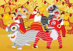 Gratis Lion Dance illustratie vector