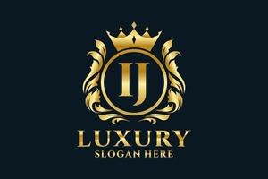 eerste ij brief Koninklijk luxe logo sjabloon in vector kunst voor luxueus branding projecten en andere vector illustratie.