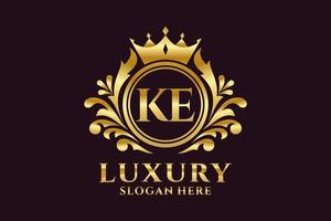 eerste ke brief Koninklijk luxe logo sjabloon in vector kunst voor luxueus branding projecten en andere vector illustratie.