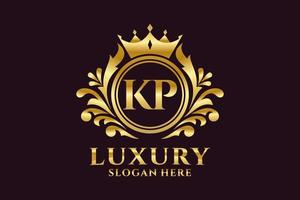 eerste kp brief Koninklijk luxe logo sjabloon in vector kunst voor luxueus branding projecten en andere vector illustratie.