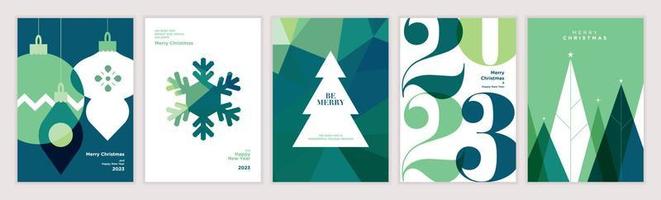 vrolijk Kerstmis en gelukkig nieuw jaar 2023. vector illustratie concepten voor achtergrond, groet kaart, partij uitnodiging kaart, website banier, sociaal media banier, afzet materiaal.