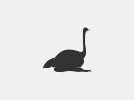 struisvogel vector silhouet