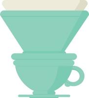vlak kleur illustratie van een filter koffie kop vector