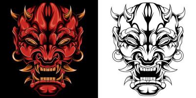 rood hannya masker vector illustratie