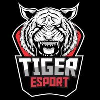 wit tijger esport logo mascotte ontwerp vector