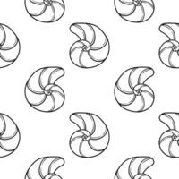 zeeschelp hand getekend naadloos patroon vector