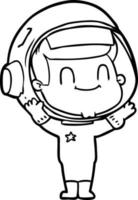 gelukkig tekenfilm astronaut Mens vector