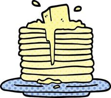 grappig boek stijl tekenfilm boter smelten Aan pannekoeken vector
