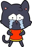 tekenfilm huilen kat vector