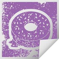 vector icoon illustratie van een smakelijk bevroren donut