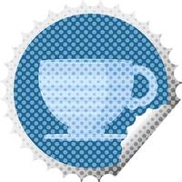 koffie kop grafisch vector illustratie ronde sticker postzegel