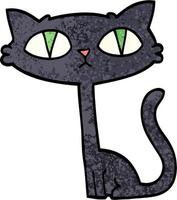 grunge getextureerde illustratie tekenfilm halloween zwart kat vector