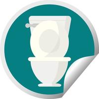 Open toilet grafisch vector illustratie circulaire sticker