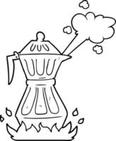 tekenfilm stomen espresso pot vector