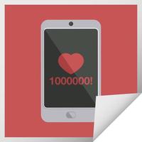 mobiel telefoon tonen 1000000 houdt grafisch vector illustratie plein sticker