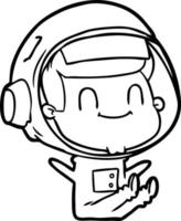 gelukkig tekenfilm astronaut Mens vector